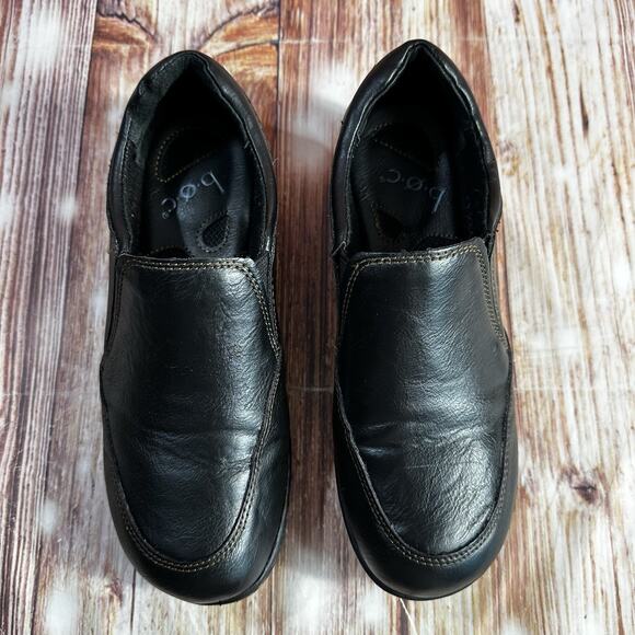 BOC Born Concept Womens Size 7.5 M Black Leather Loafers Slip On Flats Shoes - Picture 3 of 10